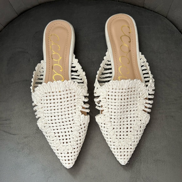 Ccocci Monaco White Raffia Mule 6.5 - Picture 2 of 8
